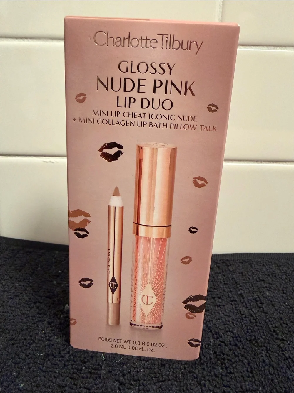 Charlotte Tilbury Glossy Nude Pink Lip Duo Set (Iconic Nude/Pillow Talk) - New
